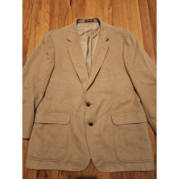 Vintage 70s Or 80s Camel Hair Blazer Sport Coat Beige XL 44ish See Measurements - Picture 1 of 14